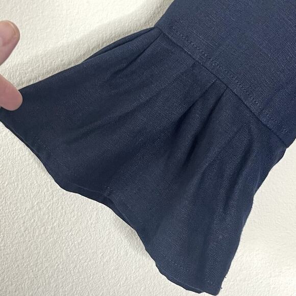 CROWN LINEN DESIGNS NAVY BELLA BELL SLEEVE TUNIC SIZE L NWT - Picture 6 of 10